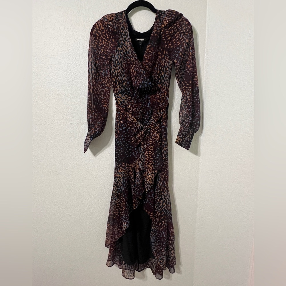 Express Black and Brown High Low Dress